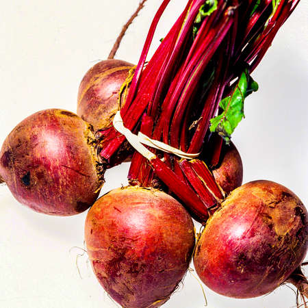 Group Of Fresh Ripe Raw Uncooked Beetroots With No Peopleの写真素材