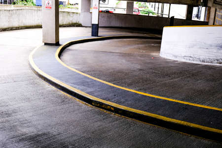 London, UK, June 14, 2020, Empty Public Car Park Entrance Ramp With No People Or Cars During The COVID19 Pandemicのeditorial素材