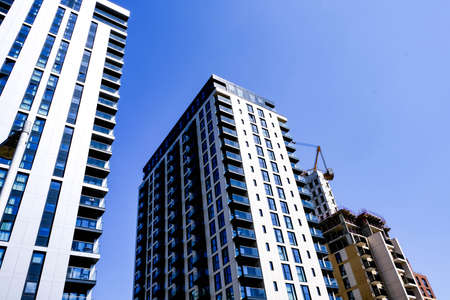 London, UK, May 31, 2020, New Mixed Development Of High Rise Apartments And Commercial Offices In...