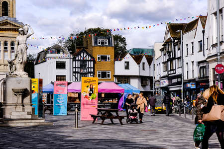 Quiet Streets and Open Market COVID-19 People Concerned About COVID-19 Town Centreのeditorial素材