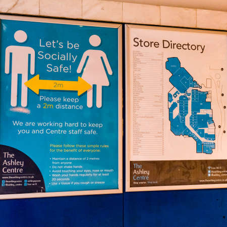 London UK, November 26 2020,  Public Safety Notice Warning People To Social Distance During COVID-19...