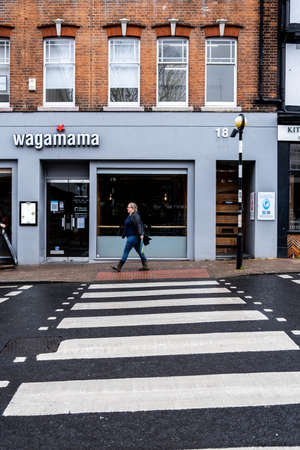 London UK, March 26 2021, Wagamama Asian Food Chain Open During Covid-19 Coronavirus Lockdown For...