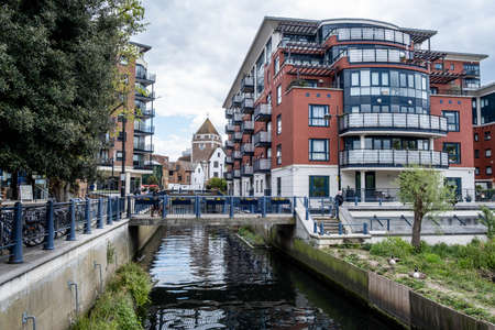 Kingston Upon Thames London UK, May 07 2021, Development Of Luxury Town Centre High Rise Apartments Or Flats With Modern Architectureのeditorial素材