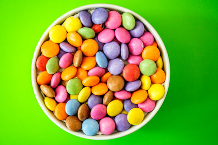 London UK, May 17 2025, A Bowl of Classic Nestle Smarties Sugar Coated Sweets