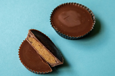 London UK, June 01 2025, Two Milk Chocolate Peanut Butter Cups