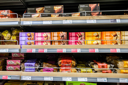 London UK, November 27 2025, Selection of Supermarket Family Favourite Ready To Eat Baked Cakes