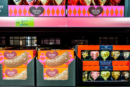London UK, January 03 2026, Selection Of Supermarket Novelty Milk Chocolate Confectioneryのeditorial素材
