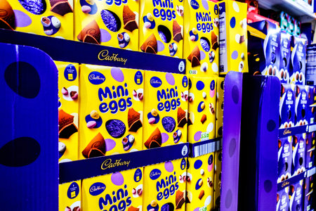 London UK, March 16 2026, Selection of Popular Milk Chocolate Easter Eggs