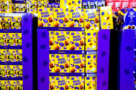 London UK, March 16 2026, Selection of Popular Milk Chocolate Easter Eggs