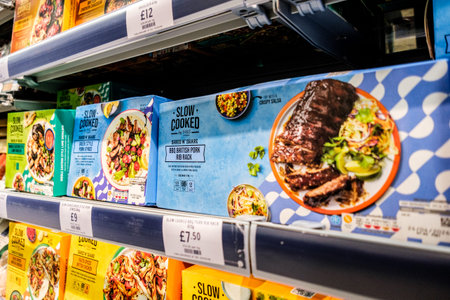 London UK, March 17 2026, Selection of Prepared Supermarket International Cuisine Ready Meals