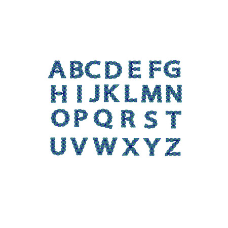 Colorful alphabet set in blue colorのイラスト素材