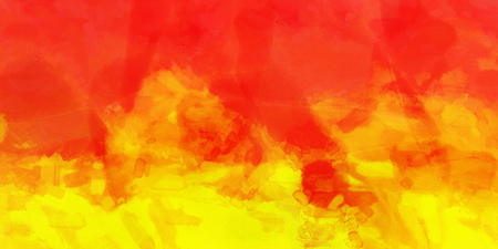 Yellow orange red watercolor gradient background. Colorful digital illustration simulating true watercolor with paper texture.の写真素材