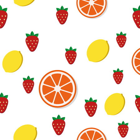 Breakfast food and drinks in flat style vector patternのイラスト素材