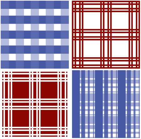 Set of stripes and squared pattern background (vector version)のイラスト素材
