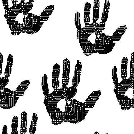 hand print patternのイラスト素材