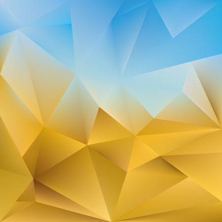 Abstract triangular background. Vector illustration blue and yellow  colorのイラスト素材