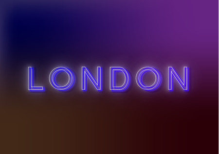 Neon sign. Bright attracts the attention of a luminous sign saying - Neon light.のイラスト素材