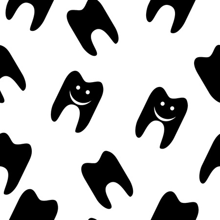 Tooth seamless pattern for web design. Vector symbol