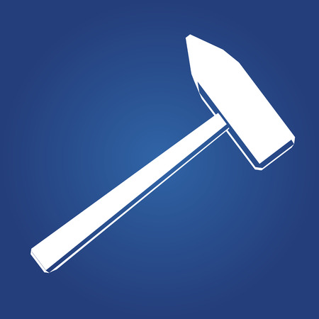 Hammer icon. Icon isolated on blue background. Logo designのイラスト素材