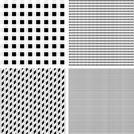 Set of stripes and squared pattern backgroundのイラスト素材