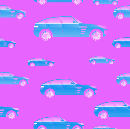 seamless pattern with cars for illustrations and textilesのイラスト素材