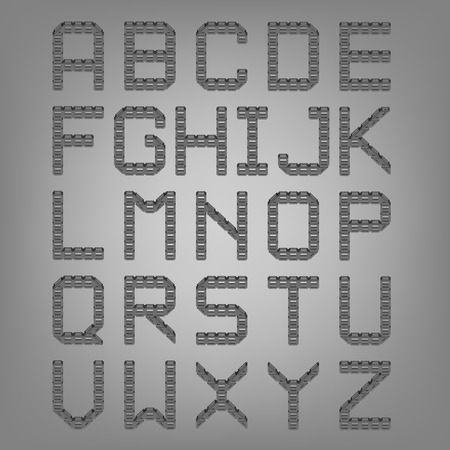 Pixel font isolated vector set. Set of vector pixel alphabet.のイラスト素材