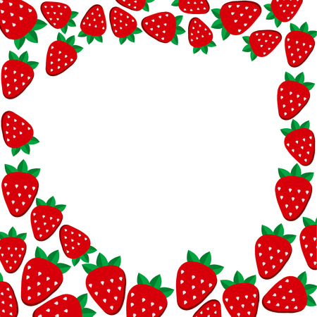 Frame with strawberries. Vector template for designのイラスト素材