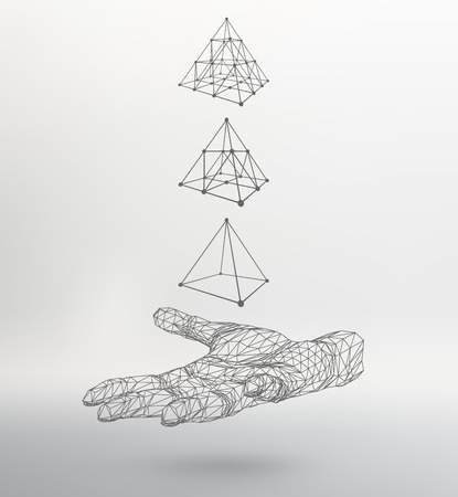 triangle pyramid on the armのイラスト素材