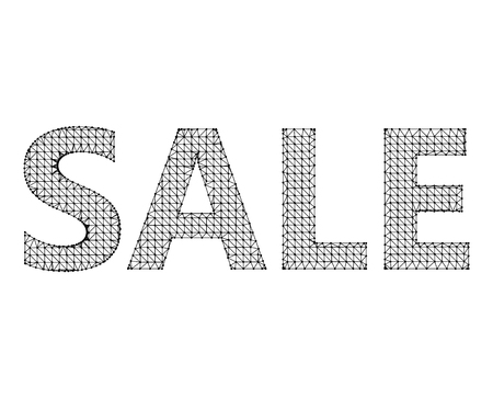 Vector illustration of sale. Molecular lattice. Structural mesh of polygons on a white backgroundのイラスト素材