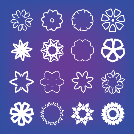 Flower on blurred background. Vector illustration. Flat style iconsのイラスト素材