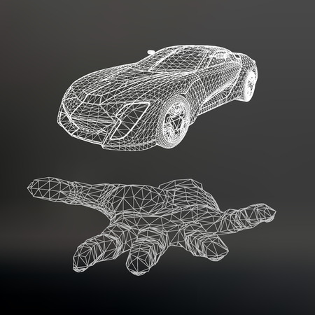 Abstract Creative concept vector background of 3d car model. Sports car