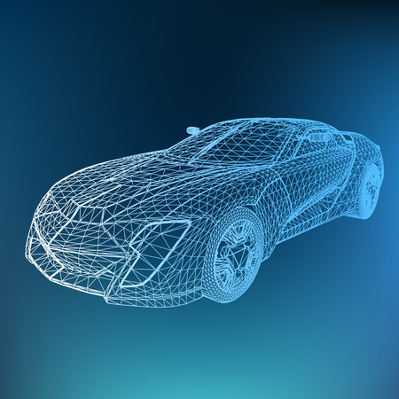 Abstract Creative concept vector background of 3d car model. Sports carのイラスト素材