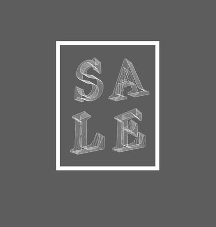 Sale Word in a frame. Sale banners design. Vector Illustrationのイラスト素材