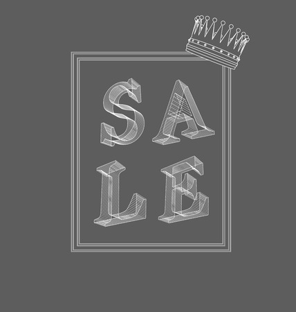 Sale Word in a frame. Sale banners design. Vector Illustrationのイラスト素材