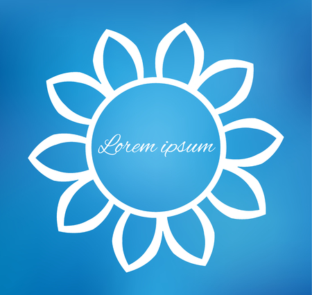 Flower on blurred background. Vector illustration. Flat style iconsのイラスト素材