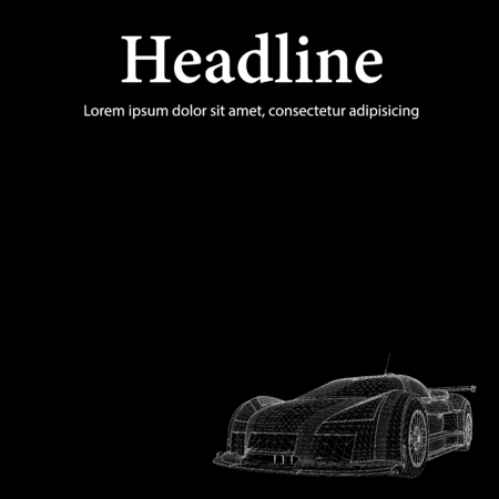 Abstract Creative concept vector background of 3d car model. 