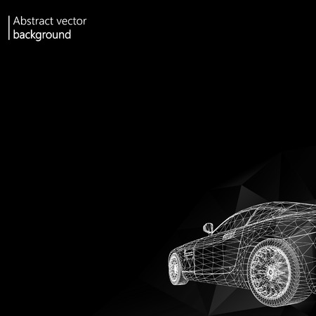 Abstract Creative concept background of 3d car model. のイラスト素材