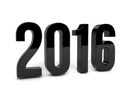Red 2016 year on a white background. 3d rendered image