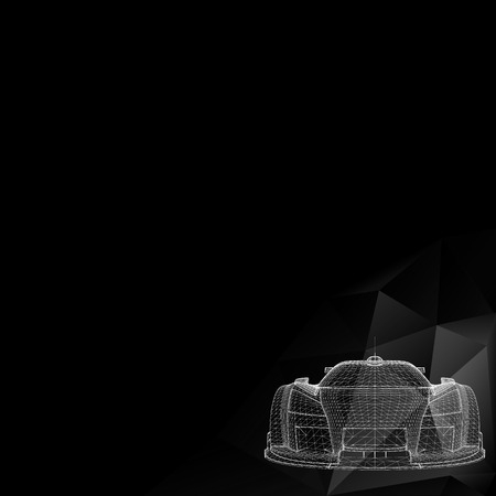 Abstract Creative concept background of 3d car model. のイラスト素材