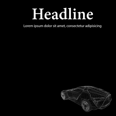 Abstract Creative concept background of 3d car model. のイラスト素材