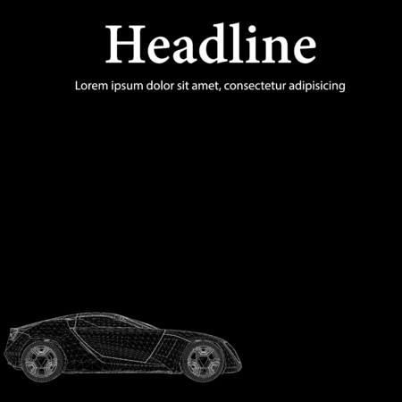 Abstract Creative concept background of 3d car model. のイラスト素材