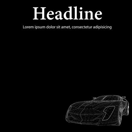 Abstract Creative concept background of 3d car model. のイラスト素材