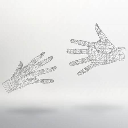 Mesh polygonal background hand of lines.のイラスト素材