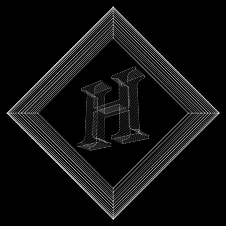 Vector illustration of letter H.のイラスト素材