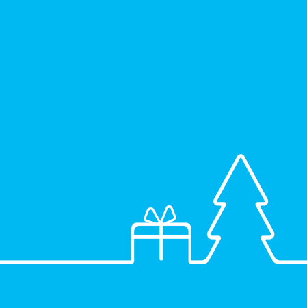 Merry Christmas background with Christmas tree and gift. The concept of Christmas decor for you.のイラスト素材