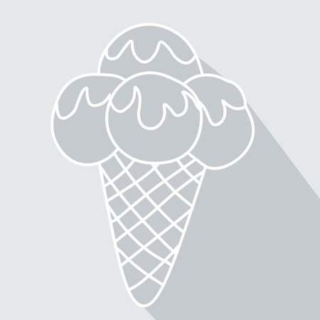 Ice Cream  icon  symbol with long shadow. のイラスト素材