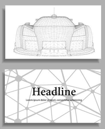 Abstract Creative concept vector background of 3d car model. Sports car. Polygonal design style letterhead and brochure for business.のイラスト素材