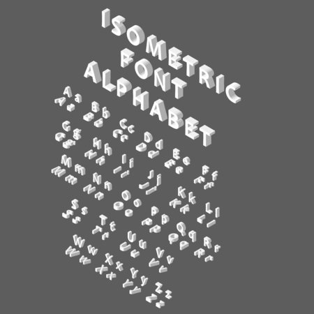 White isometric font alphabet. Vector illustration eps 10のイラスト素材