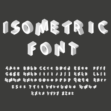 White isometric font alphabet. Vector illustration eps 10のイラスト素材