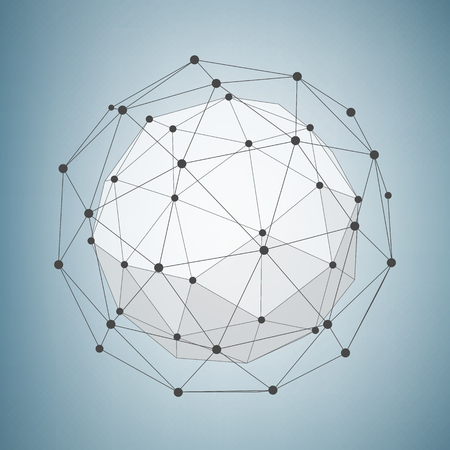 Abstract Creative concept vector background of geometric shapes the lines connected to points. Polygonal design style letterhead and brochure for business.のイラスト素材